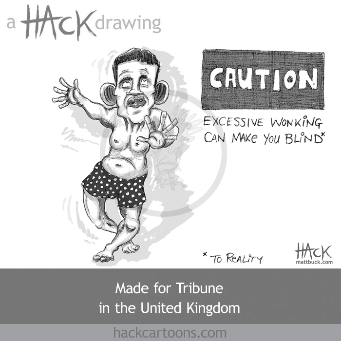 Hack cartoon caricature of David Miliband